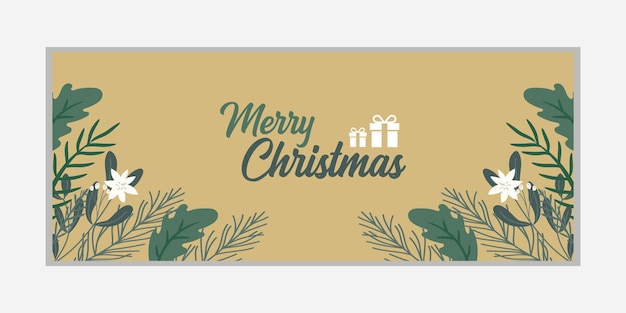 Vector merry christmas banner and happy new year banner social media cover and web banner merry christmas