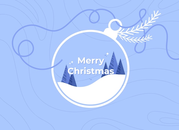 Merry Christmas banner with Christmas ball