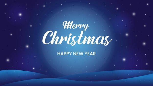 Merry Christmas Blue Background design concept