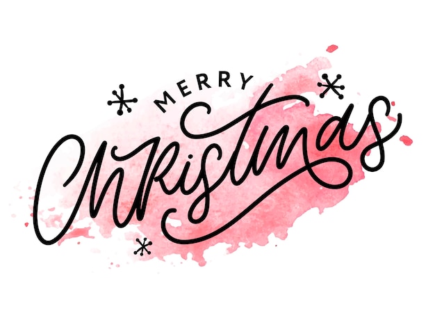 Merry christmas calligraphy black text word.