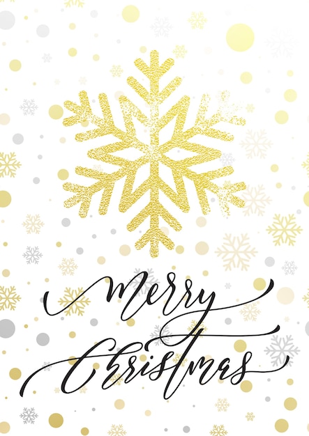 Merry Christmas calligraphy lettering for holiday greeting card