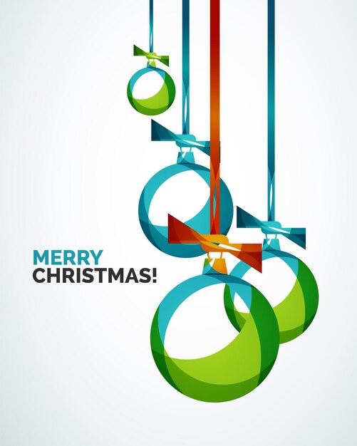 Merry Christmas card abstract ball bauble