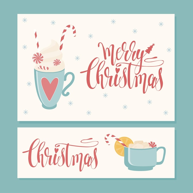 Merry Christmas Card Background. Christmas Doodle Lettering Pattern. Vector Christmas Original Creative Card Template.