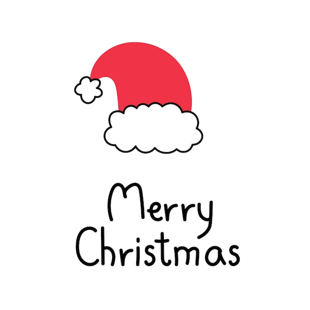 Merry Christmas card with Santa Claus hat