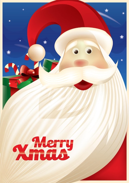 Merry Christmas card with Santa Claus laughter