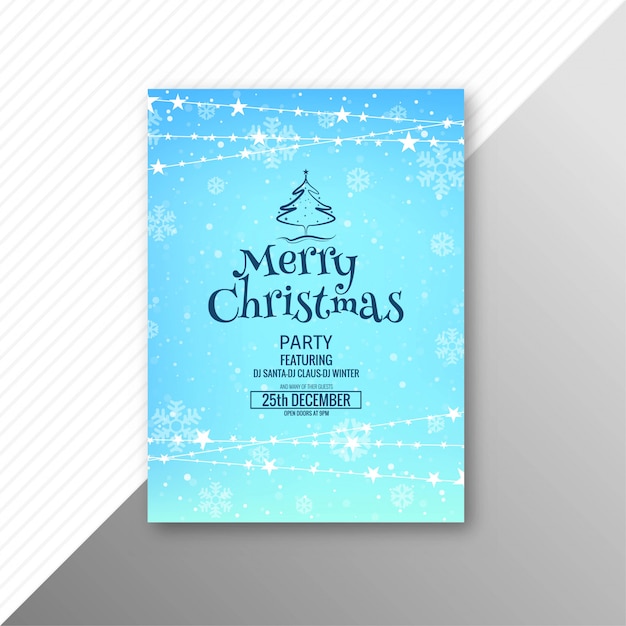 	Merry christmas celebration card brochure template