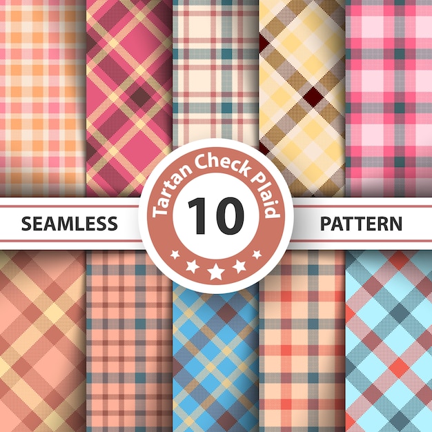 Merry Christmas check plaid seamless pattern