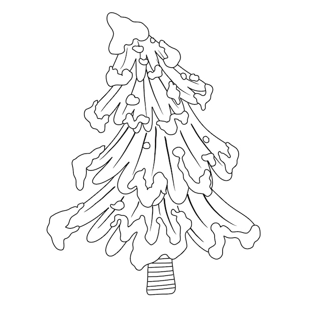 Merry Christmas Christmas elements isolated coloring page for kids