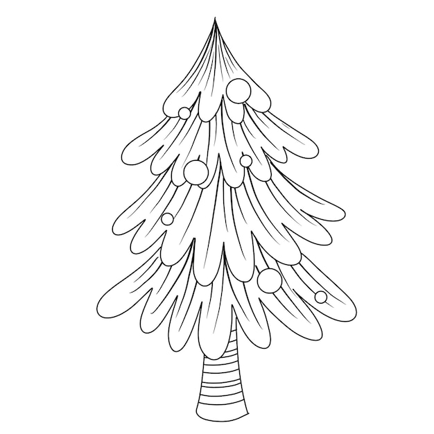 Merry Christmas Christmas elements isolated coloring page for kids