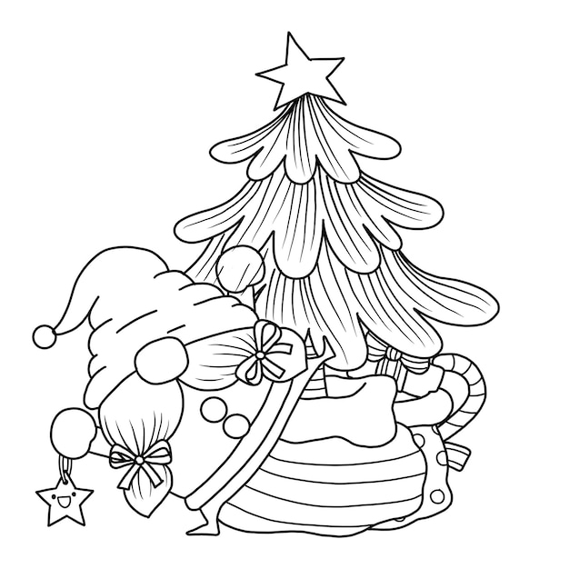 Merry Christmas Christmas Santa Claus isolated coloring page for kids