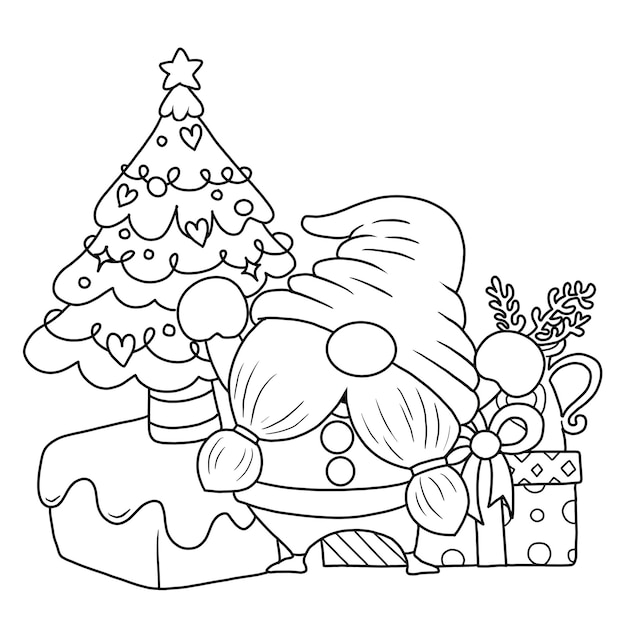 Merry Christmas Christmas Santa Claus isolated coloring page for kids