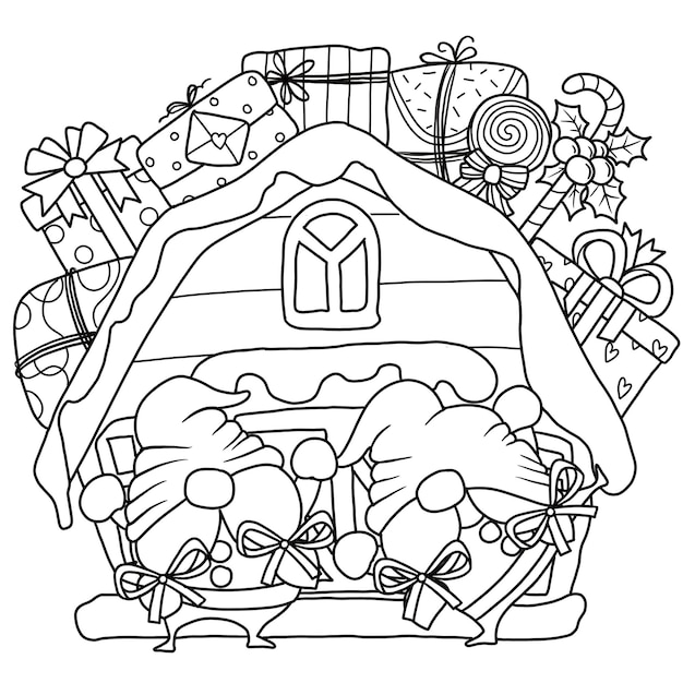 Merry Christmas Christmas Santa Claus isolated coloring page for kids