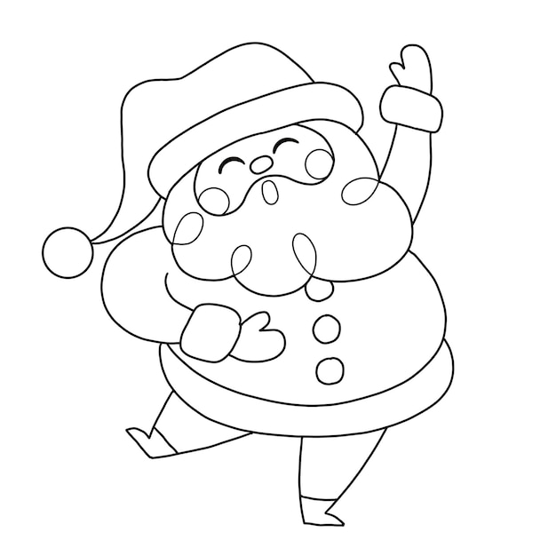 Merry Christmas Christmas Santa Claus isolated coloring page for kids