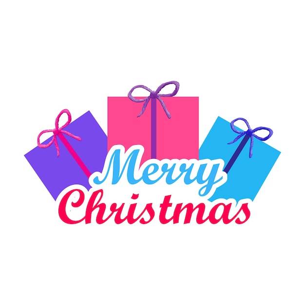 Merry Christmas Colorful Gift Box