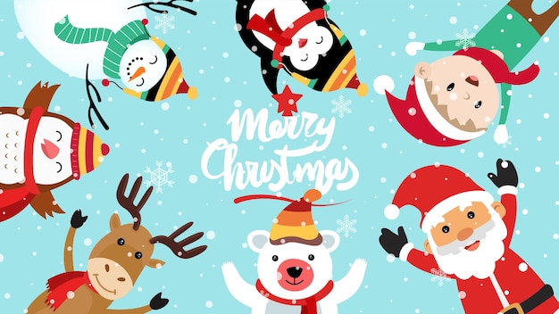 Merry Christmas cute illustration