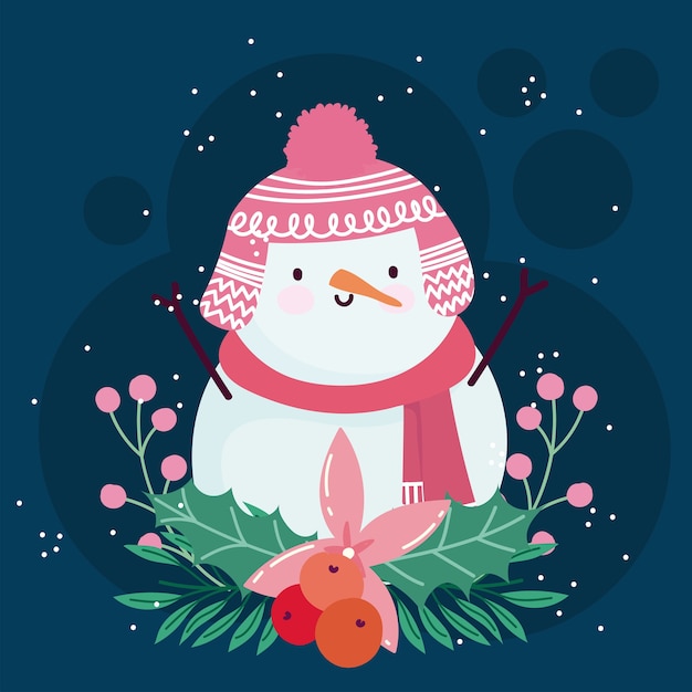 Merry christmas cute snowman flower banches decoration 