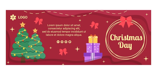 Merry Christmas Day Cover Template Flat Design Illustration Editable of Square Background Suitable for Social media, Card, Greetings and Web Internet Ads