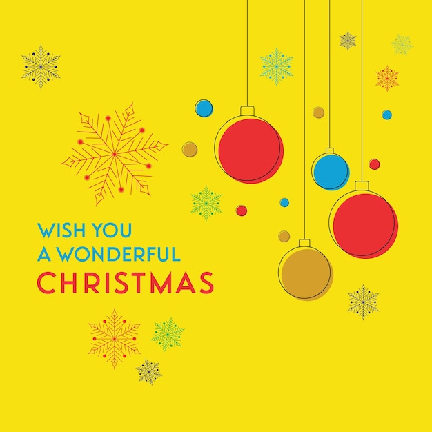 Merry christmas decorative festival wishes greeting card design vector