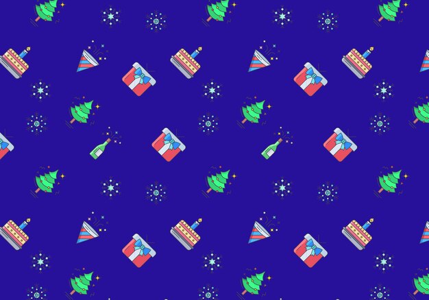 Merry Christmas design, vector seamless pattern premium background