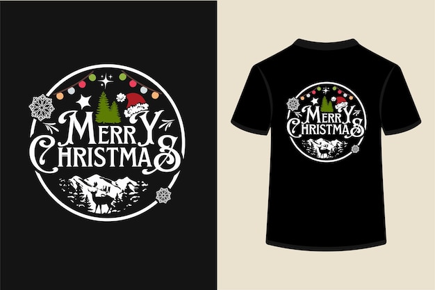 Merry Christmas Dinosaur Vector Tshirt design