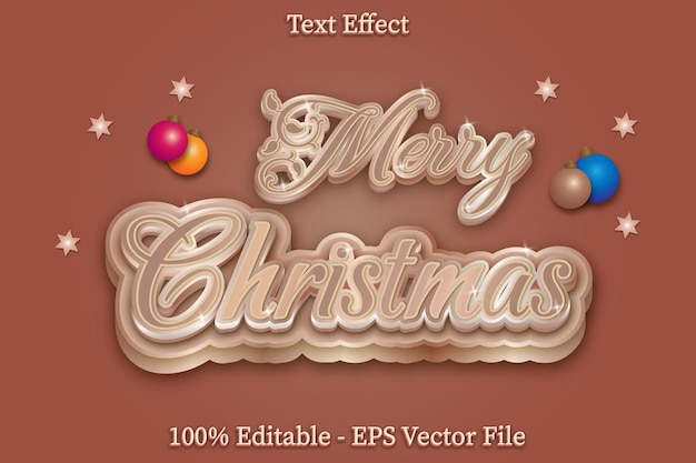 Merry Christmas Editable Text Effect 3d Emboss Gradient Style Design