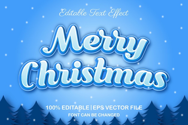 Merry christmas editable text effect 3d style