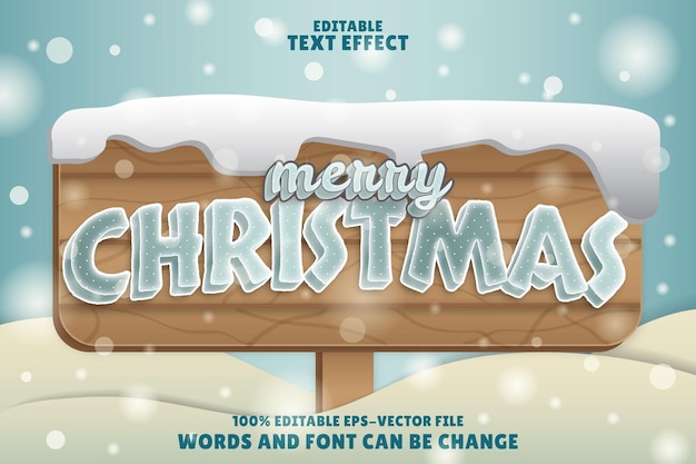 merry christmas editable text effect emboss modern style