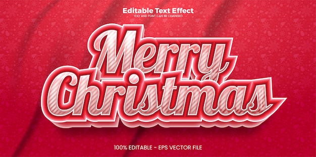 Merry christmas editable text effect in modern trend style