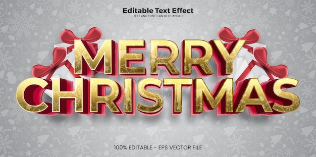 Merry christmas editable text effect in modern trend style