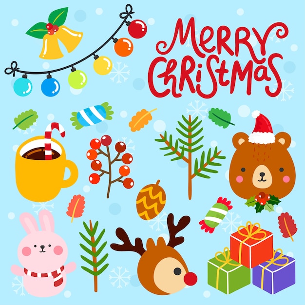  Merry Christmas elements vector.