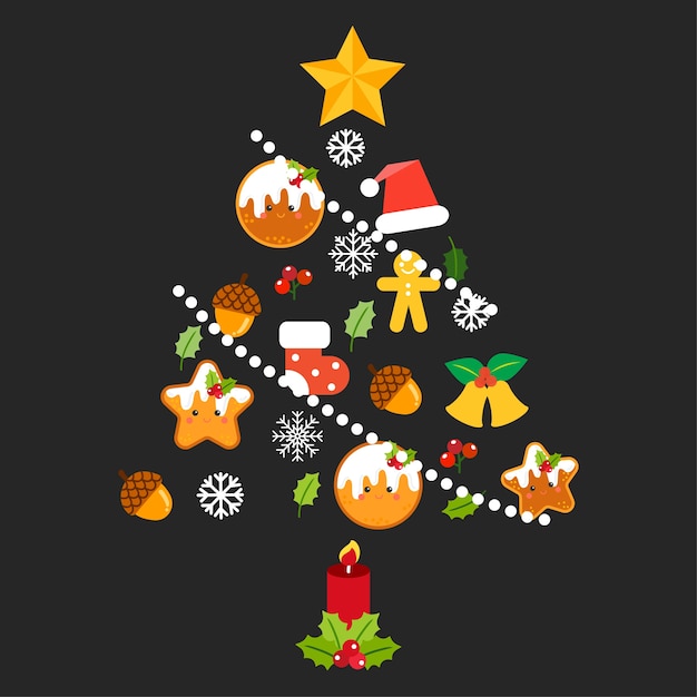 Merry Christmas elements vector.