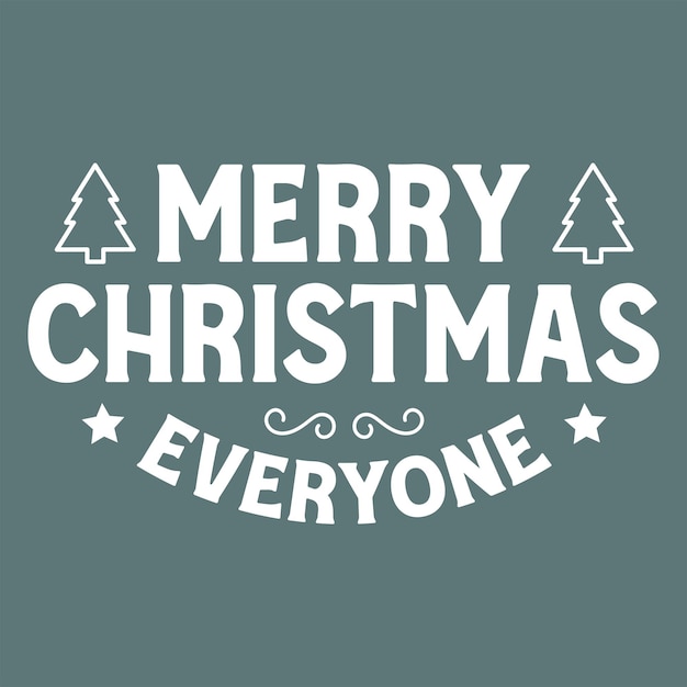 Merry Christmas everyone hand drawn lettering greeting cards