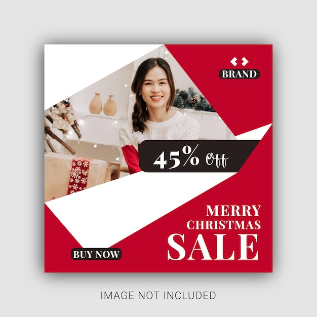 Merry christmas fashion sale social media post template