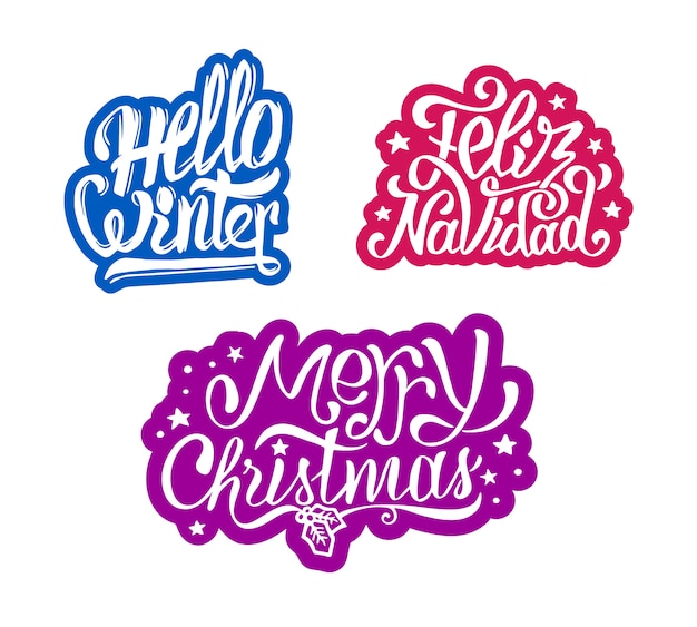 Merry Christmas and Feliz navidad stickers