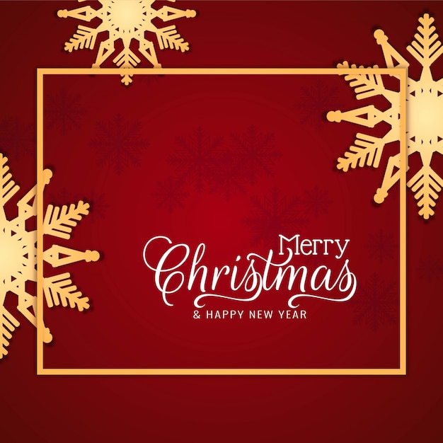 Merry Christmas festival greeting red background