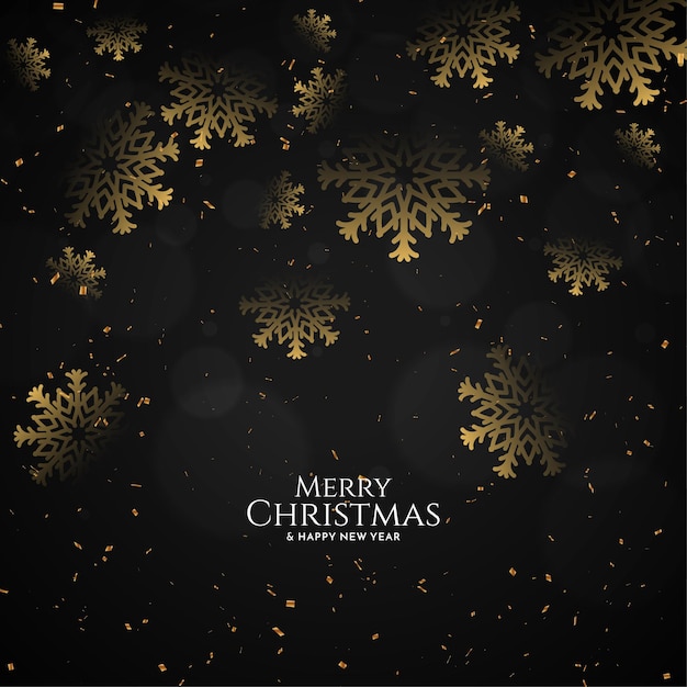 Merry Christmas festival snowflakes golden confetti background  vector