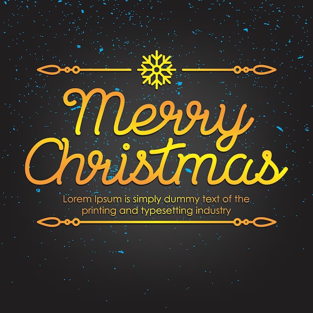 Merry Christmas Gold Lettering Greeting Card