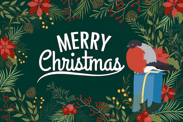 Merry Christmas greeting card  background.