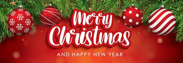 Merry christmas greeting card banner template background