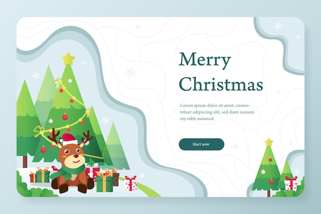 Merry Christmas greeting card design template