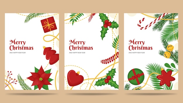 Merry Christmas greeting card set