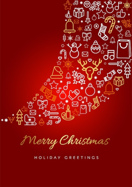 Merry Christmas greeting card template