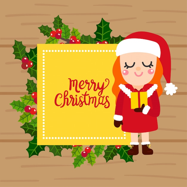 Merry Christmas Greeting Card.