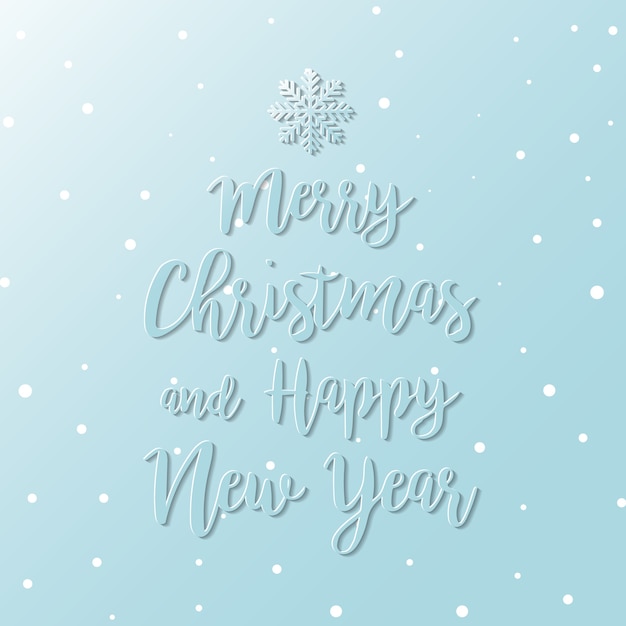 Merry Christmas Greeting Design Template, Paper Art Style. 