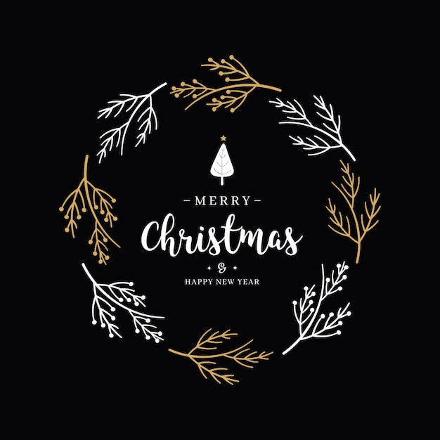 Merry Christmas greeting lettering