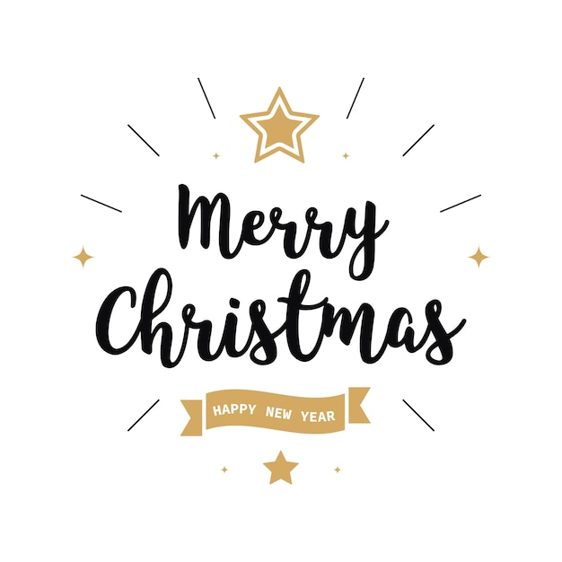 Merry christmas greeting text gold isolated background