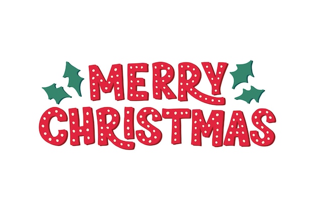 Merry Christmas hand drawn lettering