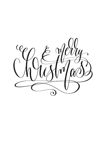 Merry christmas hand lettering inscription text to winter holi