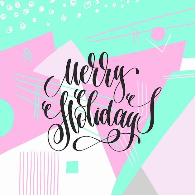 merry christmas - hand lettering poster to winter holiday design, calligraphy vector illustration