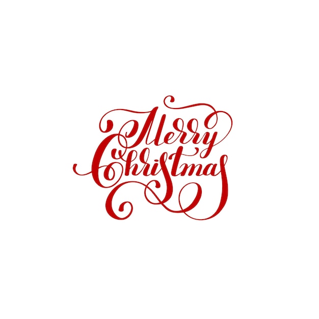 Merry christmas handwritten lettering text inscription holiday phrase typography banner